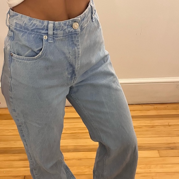 ZARA HIGH RISE BLUE JEANS SIZE 6 - Picture 3 of 6